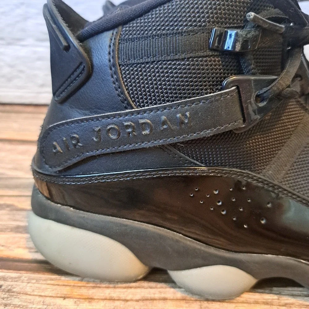 Jordan 6 Rings Triple Black Mens Basketball Shoes 322992-011 Size 10.5